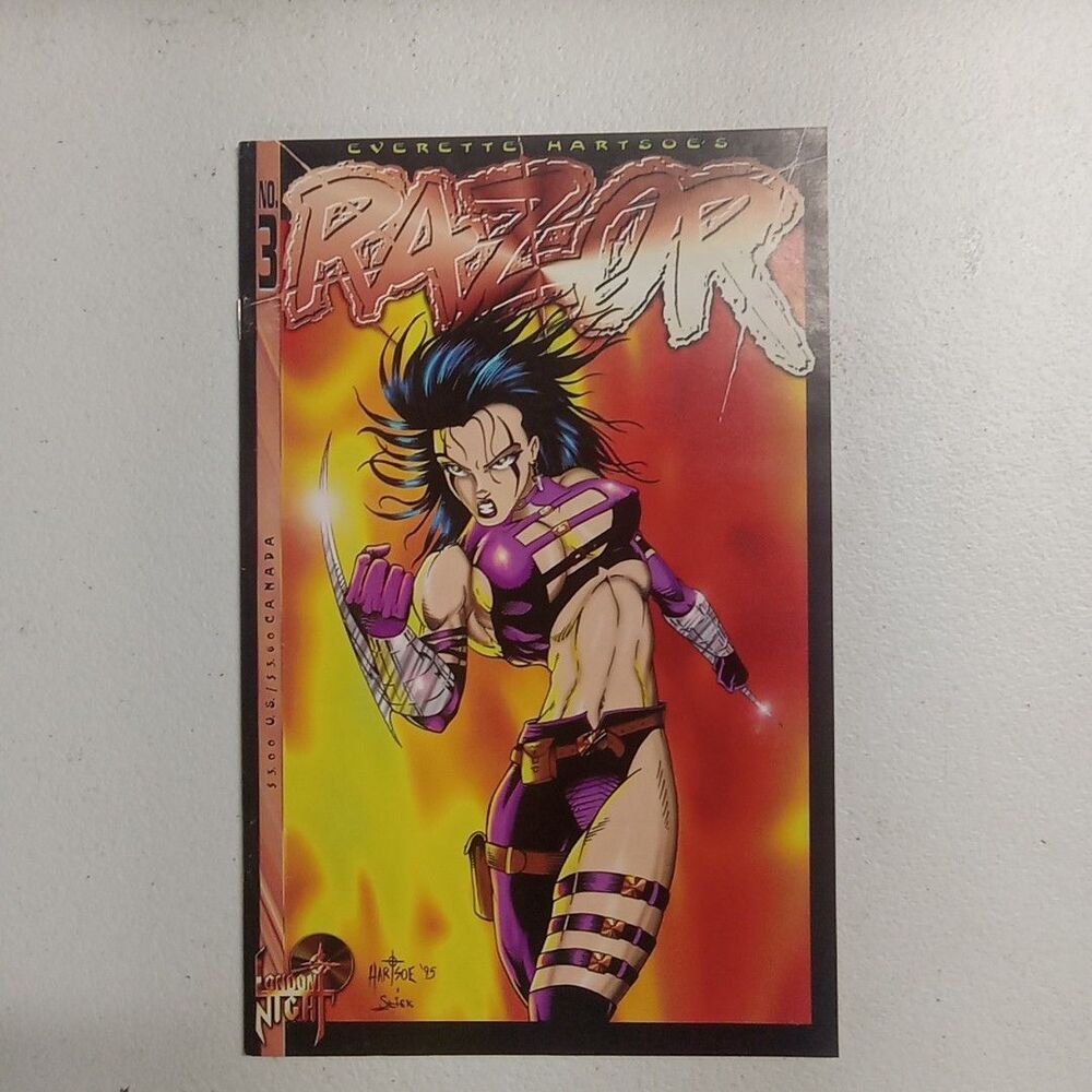 Razor Burn #3 Comic London Night 1995 3A Everett Hartsoe Jude Millier 1st Print